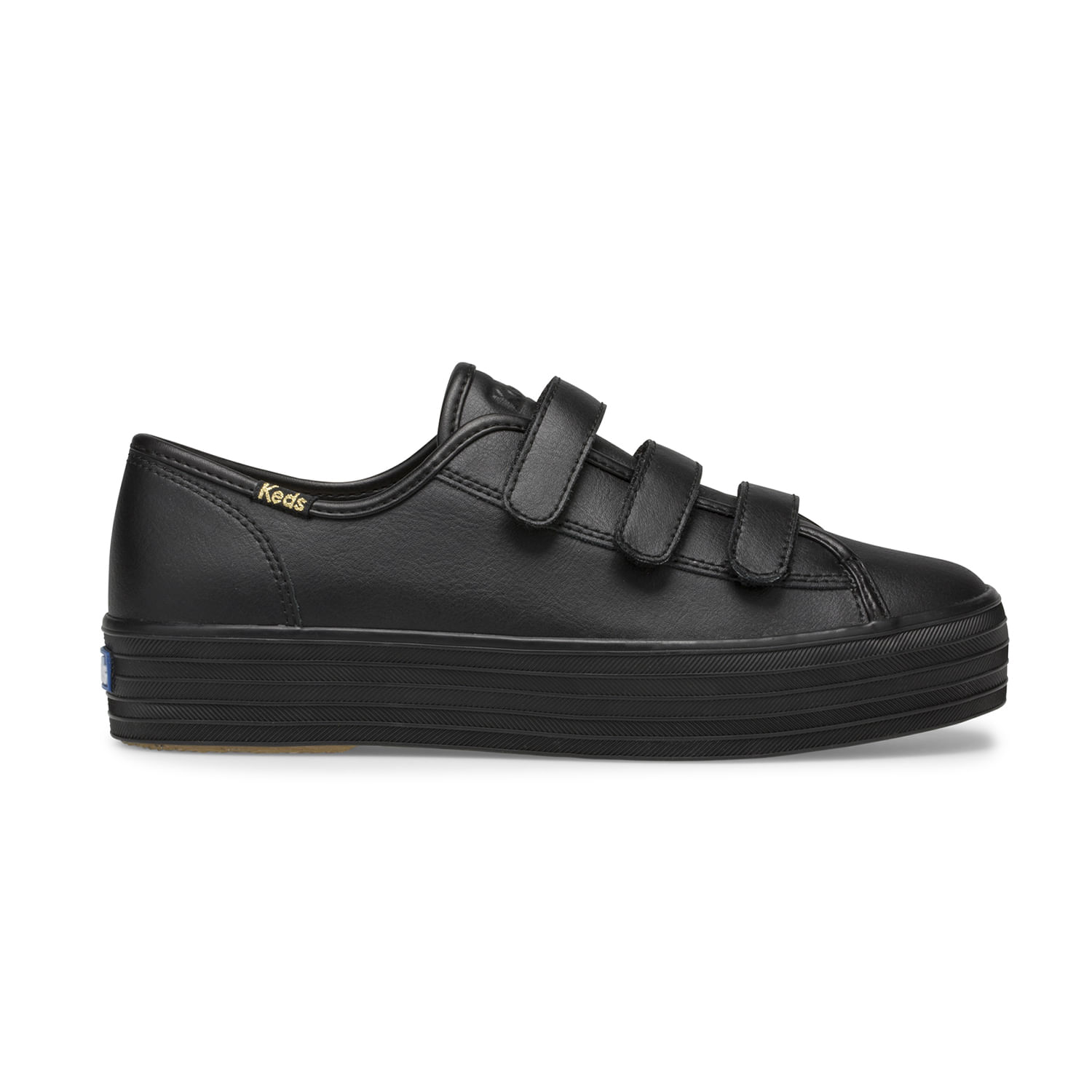 Zapatilla Triple Kick Velcro Leather Negra Keds